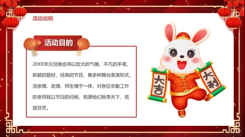 2023兔年元旦联会元旦联欢晚会活动策划PPT