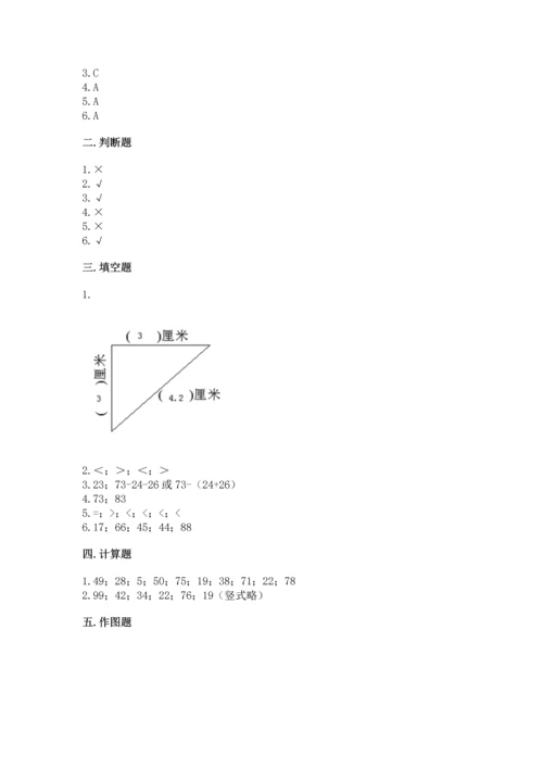 人教版二年级上册数学期中测试卷word版.docx