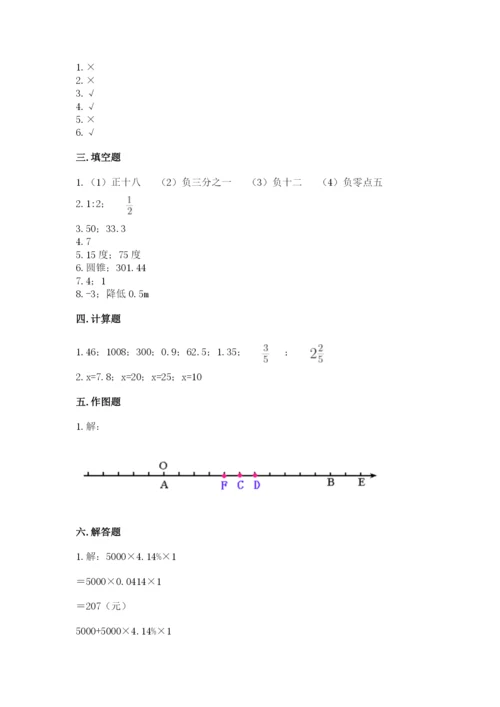 小学六年级下册数学期末卷含完整答案【网校专用】.docx