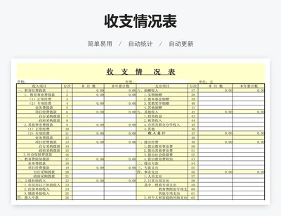 收支情况表