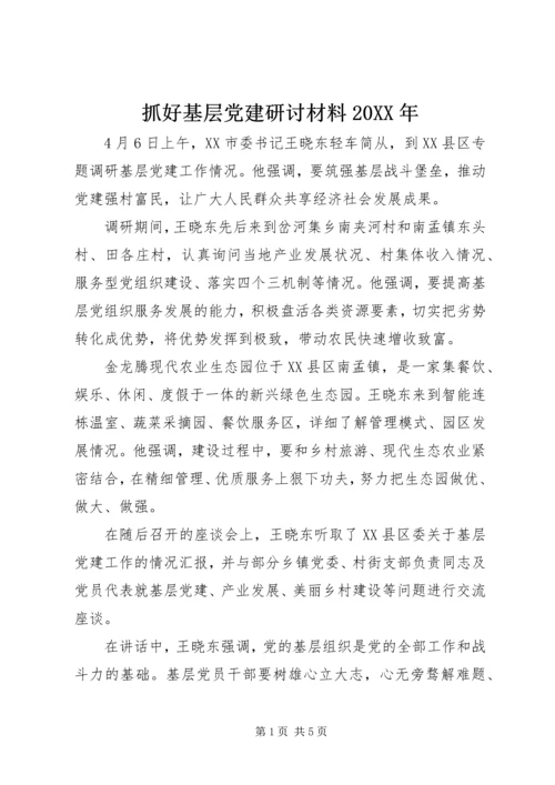 抓好基层党建研讨材料20XX年.docx