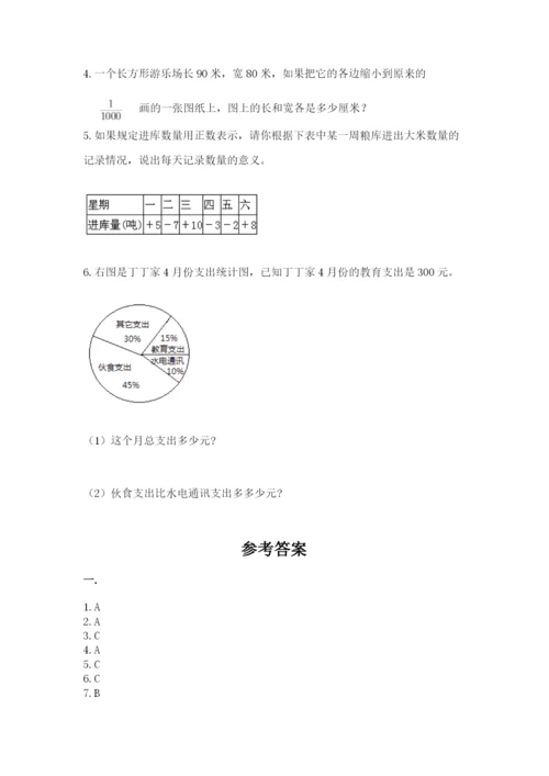 沪教版六年级数学下学期期末测试题精品（b卷）.docx