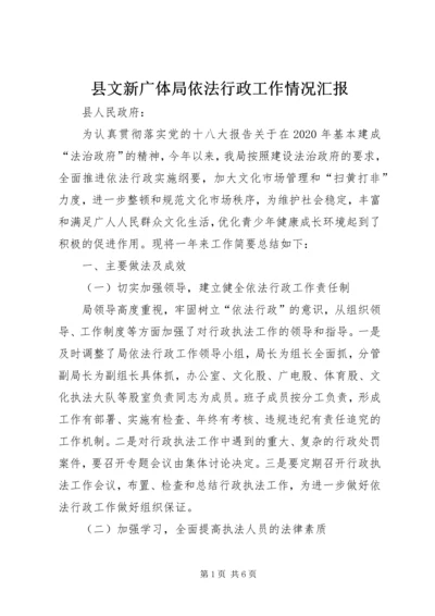 县文新广体局依法行政工作情况汇报.docx