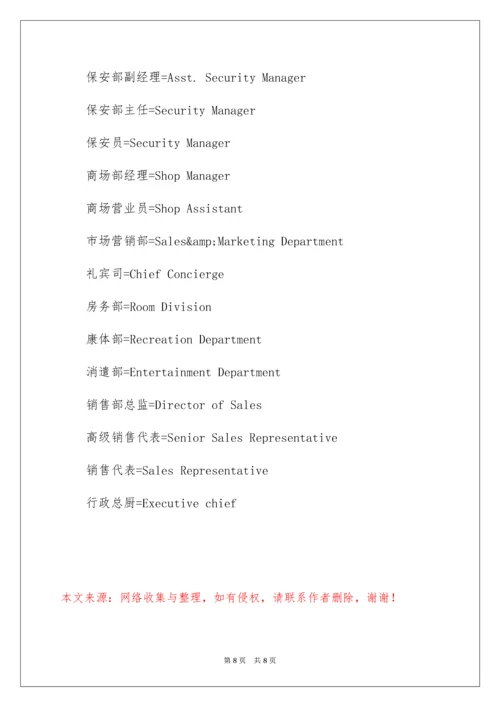 酒店职位英文缩写.docx