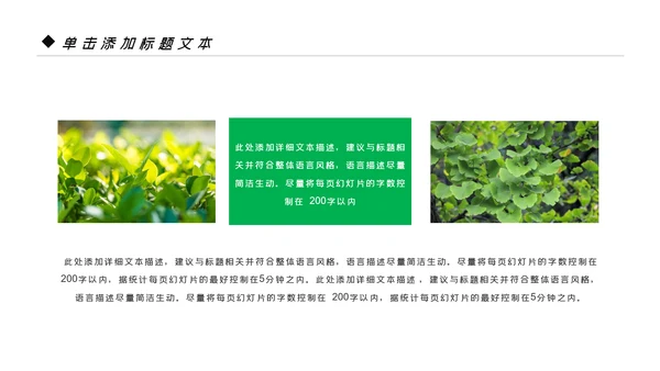 绿色清新生态文明环保低碳和谐社区PPT模板
