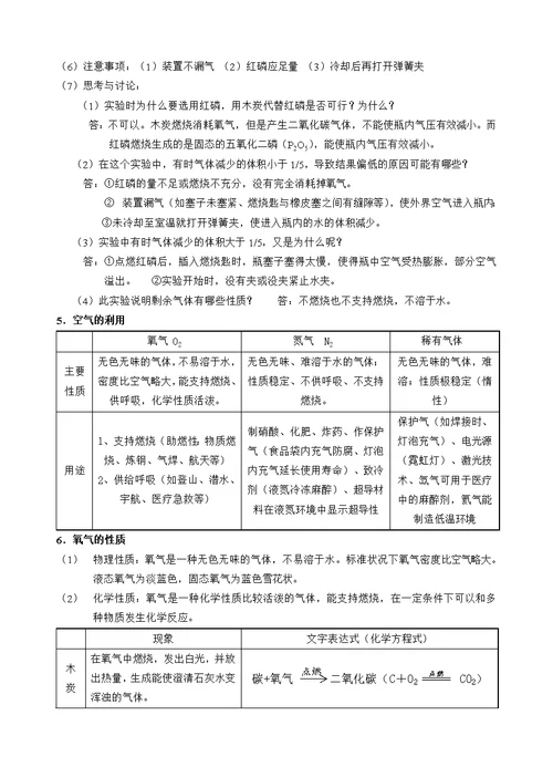 浙教版八年级下册科学第三章《空气与生命》知识点归纳