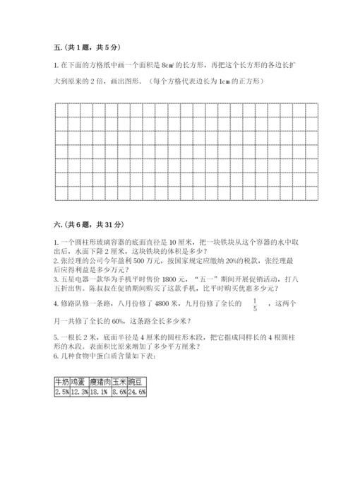 苏教版数学六年级下册试题期末模拟检测卷及完整答案（名校卷）.docx