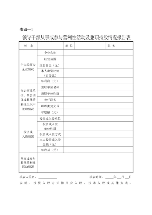 领导干部廉政档案登记表汇编.docx