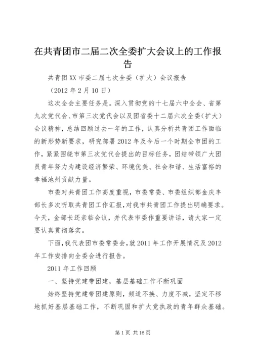 在共青团市二届二次全委扩大会议上的工作报告 (4).docx