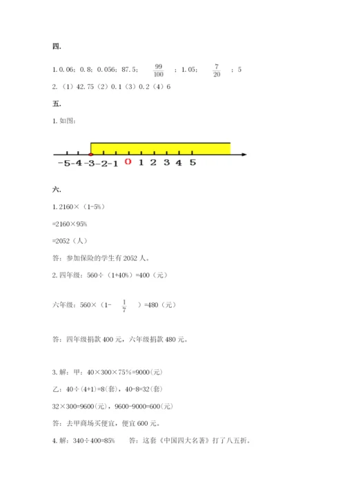 苏教版数学六年级下册试题期末模拟检测卷及答案（全国通用）.docx