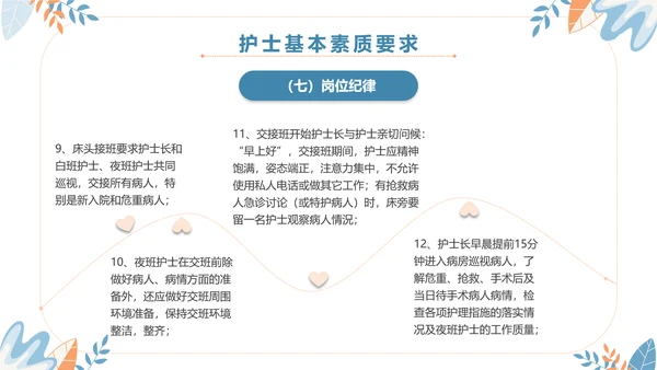 扁平插画清新医疗医院医生护士行为规范培训学习总结汇报模板