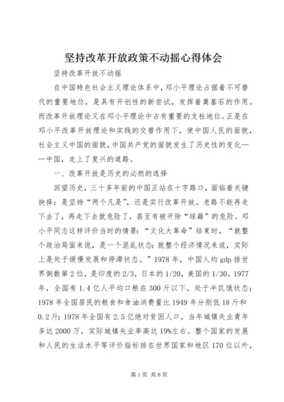 坚持改革开放政策不动摇心得体会.docx