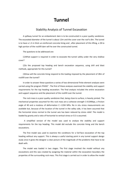 洞室开挖稳定分析、如何建设隧洞--毕业论文外文文献翻译(四篇).docx