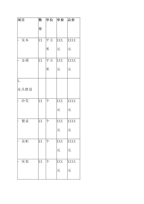 禅城室内外装修报价单