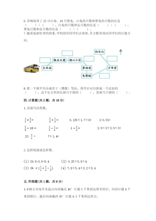 人教版小学六年级上册数学期末测试卷带下载答案.docx