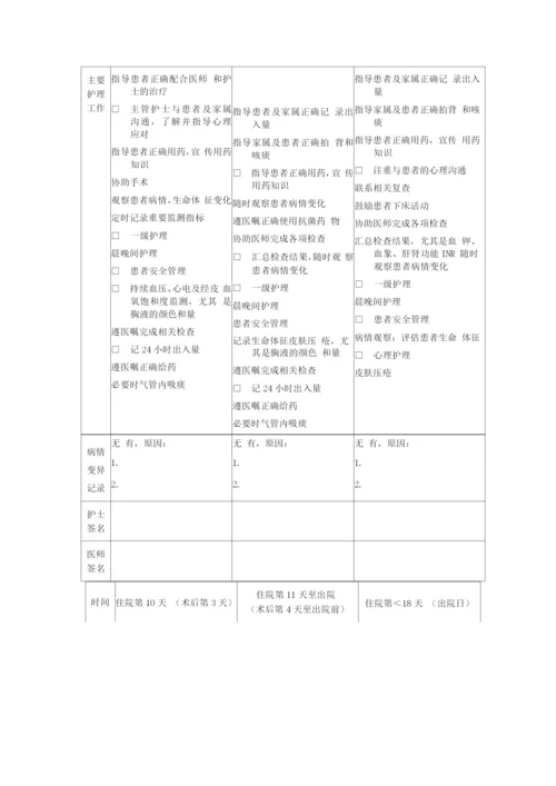 二尖瓣置换合并三尖瓣成形手术临床路径表单.docx