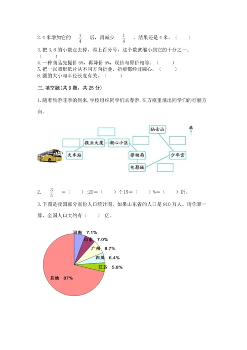 人教版六年级上册数学期末测试卷（综合题）word版.docx