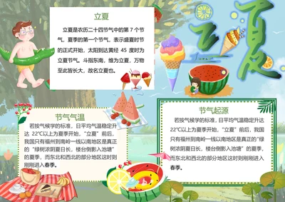 立夏二十四节气Word小报