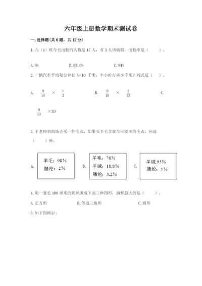 六年级上册数学期末测试卷及完整答案（历年真题）.docx