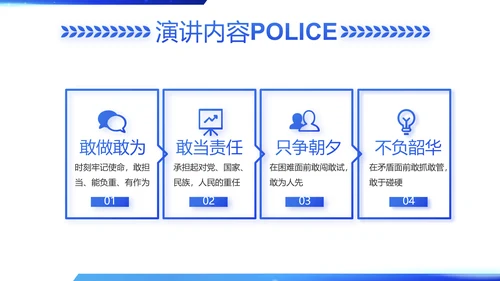 蓝色简约智慧公安科技强警PPT