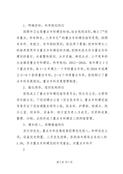 人民医院重点专科建设汇报材料.docx