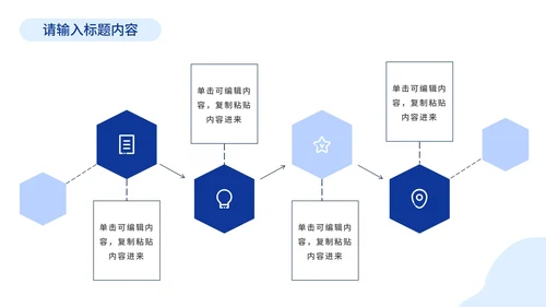 蓝色简约扁平工作总结PPT模板