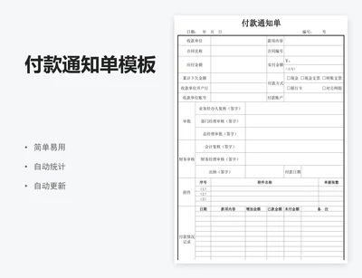 付款通知单模板