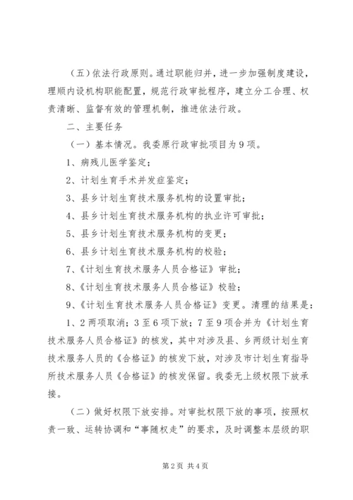 计生委职能归并工作方案.docx
