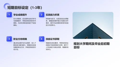 蓝色商务风大学生职业规划生涯书PPT模板