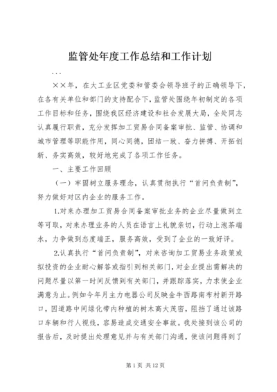 监管处年度工作总结和工作计划 (3).docx