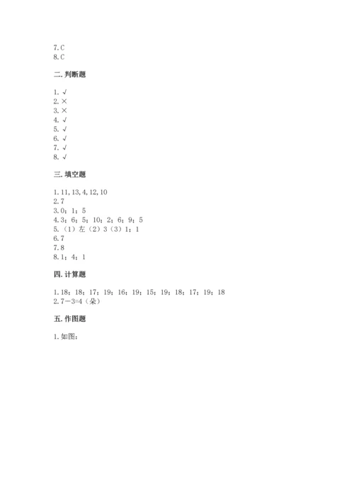 小学一年级上册数学期末测试卷含完整答案【必刷】.docx