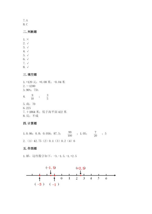 冀教版小学六年级下册数学期末综合素养测试卷附答案【综合卷】.docx