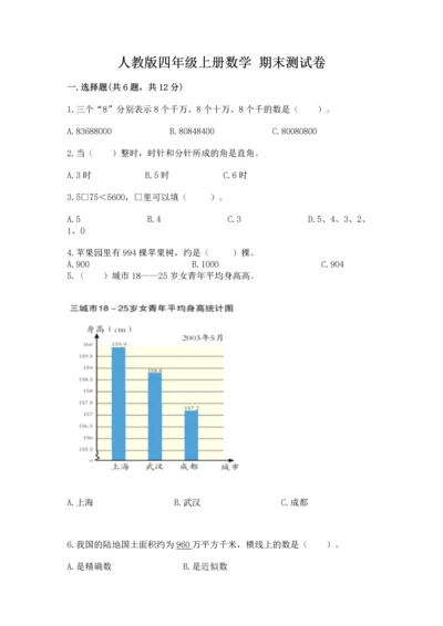 人教版四年级上册数学 期末测试卷带答案（巩固）.docx