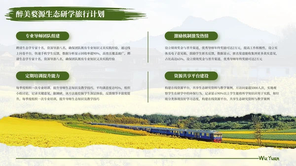 绿色醉美婺源生态研学旅行计划PPT模板