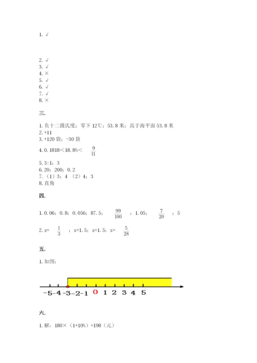 小升初数学综合练习试题带答案（能力提升）.docx