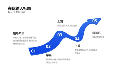 简约风流程逻辑图表5项PPT内容页