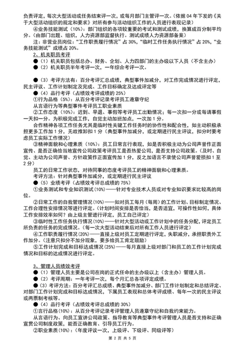绩效考核管理方案