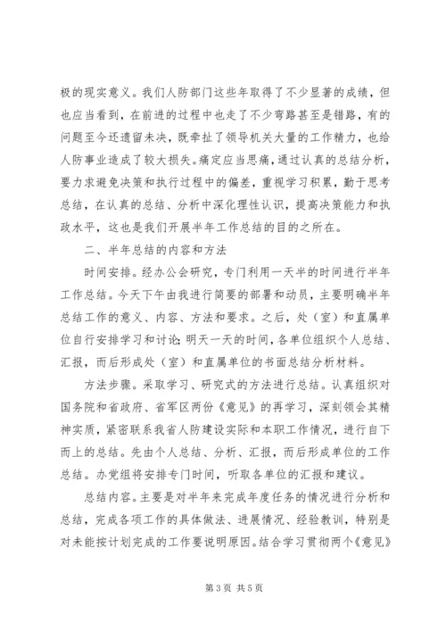 人防办主任上半年总结工作致辞.docx