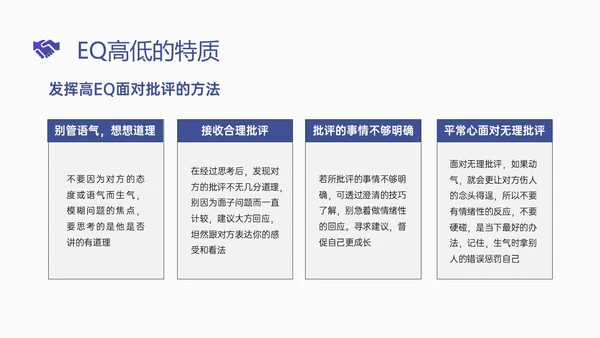 简约蓝色简约形状情商管理