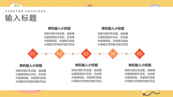 卡通黄色班级课堂教学PPT模板