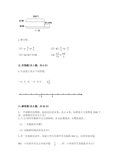 海晏县六年级下册数学期末测试卷（全优）.docx