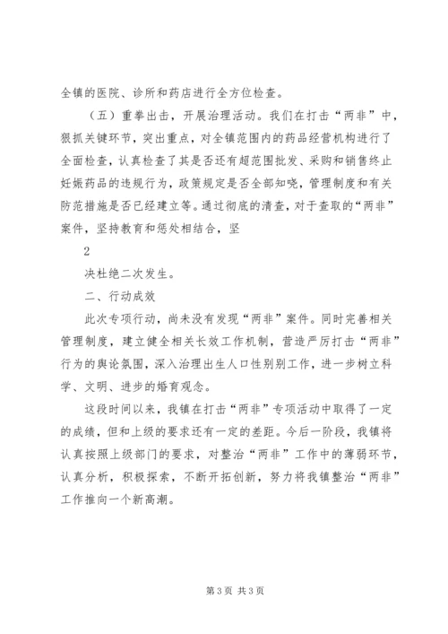 开展集中整治“两非”专项行动汇报 (3).docx