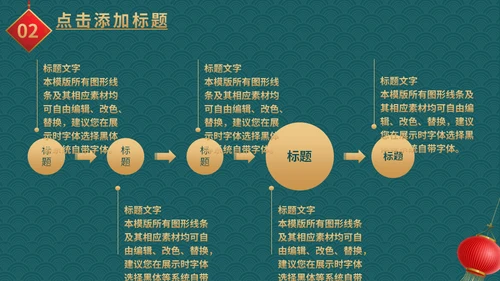 元旦快乐新年快乐红灯笼通用PPT模板