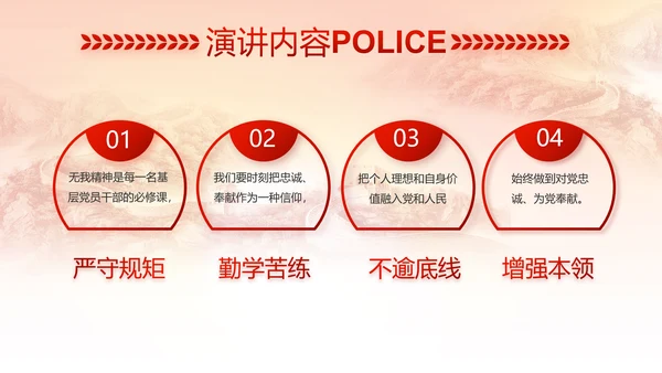 红色公安警察喜迎党的二十大动态PPT