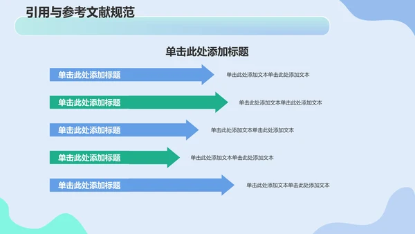 蓝色渐变风文献汇报PPT模板