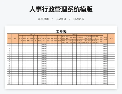 人事行政管理系统模版