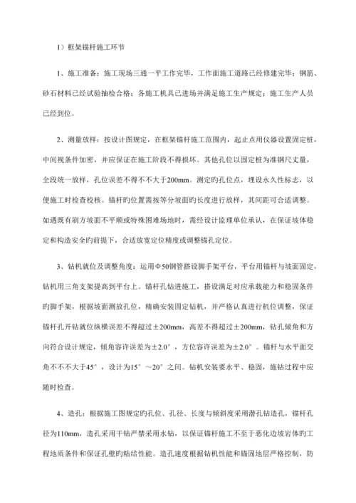 锚杆框架梁施工技术交底.docx