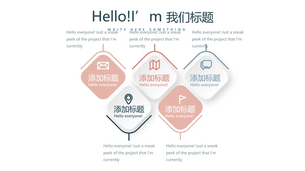气质小清新微立体工作述职报告通用PPT动态模板