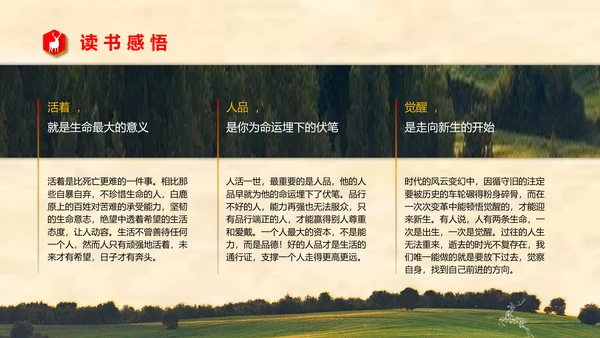 陈忠实《白鹿原》读书分享PPT模板