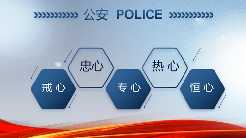 蓝色大气公安部治安管理局动态PPT模板
